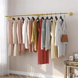 Clothing & Wardrobe Storage: Vintage Iron Clothes Rail Gold Wall Mounted Garment Rack