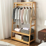 Laundry Storage: Bamboo Garment Rack Portable Laundry Storage Nature -