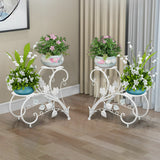 Pots, Planters & Accessories: Set of 2 Plant Stand Wedding Garden Flower Shelf Rack