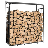 Bicycle Stands & Storage: Metal Log Storage Shed Outdoor Firewood Rack Holder