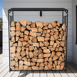 Bicycle Stands & Storage: Metal Log Storage Shed Outdoor Firewood Rack Holder