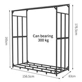 Bicycle Stands & Storage: Metal Log Storage Shed Outdoor Firewood Rack Holder