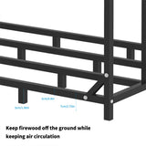 Bicycle Stands & Storage: Metal Log Storage Shed Outdoor Firewood Rack Holder