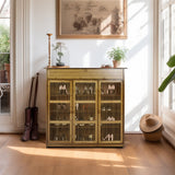 Shoe Storage: XXL 4-Tier Bamboo Shoe Rack Cabinet with Doors, Drawers