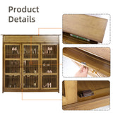 Shoe Storage: XXL 4-Tier Bamboo Shoe Rack Cabinet with Doors, Drawers