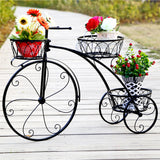 3-Tier Iron Bicycle Plant Stand Rack Tricycle Planter