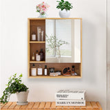 Bathroom Cabinets, Cupboards & Storage: Bamboo Wall Medicine Cabinet Mirror 55.5cm 5 Shelf