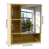 Bathroom Cabinets, Cupboards & Storage: Bamboo Wall Medicine Cabinet Mirror 55.5cm 5 Shelf