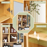 Bathroom Cabinets, Cupboards & Storage: Bamboo Wall Medicine Cabinet Mirror 55.5cm 5 Shelf