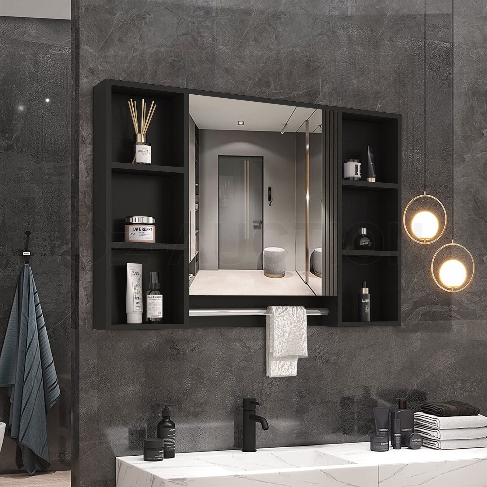 Bathroom Cabinets, Cupboards & Storage: Bathroom Mirrored Cabinet Wall Storage Organizer