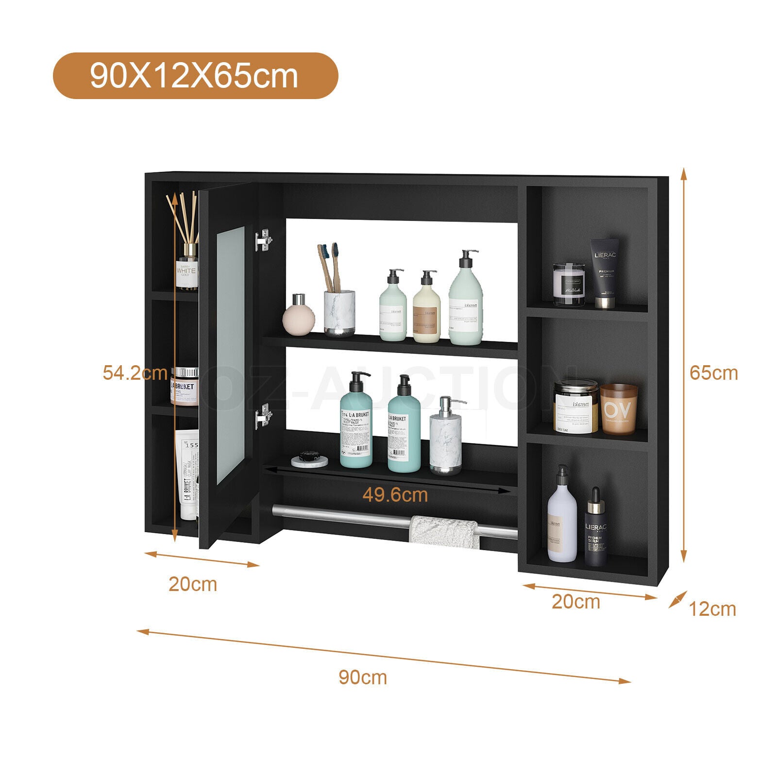 Bathroom Cabinets, Cupboards & Storage: Bathroom Mirrored Cabinet Wall Storage Organizer