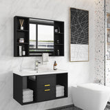 Bathroom Cabinets, Cupboards & Storage: Bathroom Mirrored Cabinet Wall Storage Organizer
