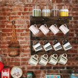 Kitchen Appliance Accessories: Wooden Wall Mounted Coffee Mug Rack 12 Hooks Cup Holder