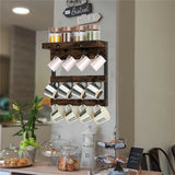 Kitchen Appliance Accessories: Wooden Wall Mounted Coffee Mug Rack 12 Hooks Cup Holder