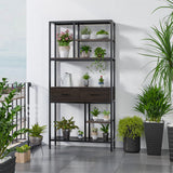 Clothing & Wardrobe Storage: Rustic Accent Bookshelf 90CM Wide Plant Display Rack