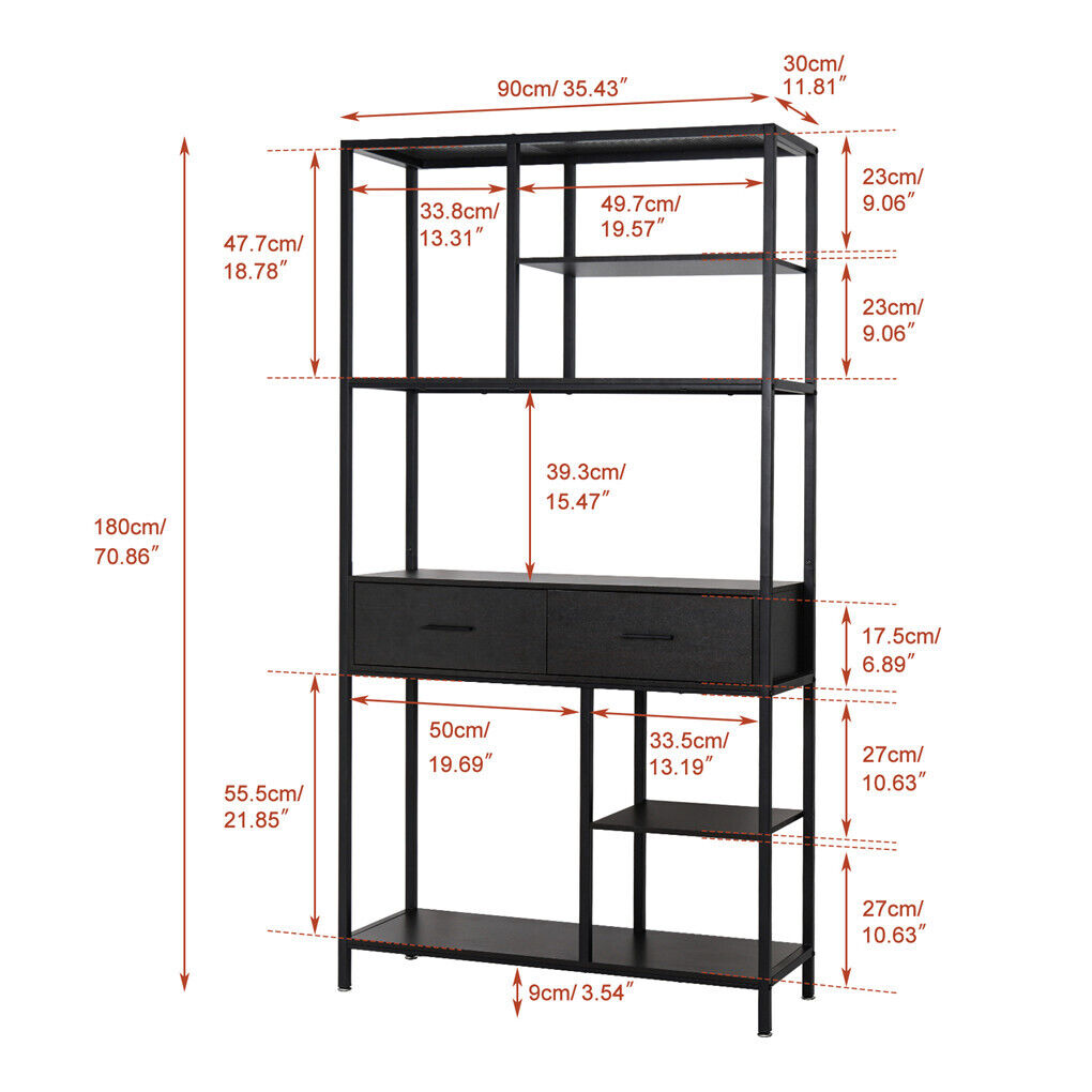 Rustic Accent Bookshelf 90CM Wide Plant Display Rack
