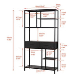 Clothing & Wardrobe Storage: Rustic Accent Bookshelf 90CM Wide Plant Display Rack