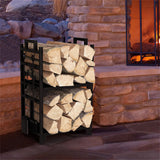 Coat Racks: Iron Log Holder Indoor Heavy Duty Firewood Rack 180kg