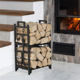Coat Racks: Iron Log Holder Indoor Heavy Duty Firewood Rack 180kg