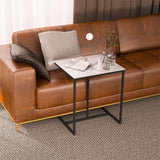 Sofas & Sofa Beds: C Shape Sofa Side End Table Sintered Stone Black White