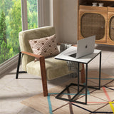 Sofas & Sofa Beds: C Shape Sofa Side End Table Sintered Stone Black White