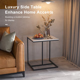 Sofas & Sofa Beds: C Shape Sofa Side End Table Sintered Stone Black White
