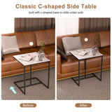 Sofas & Sofa Beds: C Shape Sofa Side End Table Sintered Stone Black White