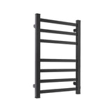 Drying Racks & Hangers: Aluminium Heated Towel Rail 7-Bar Electric Warmer Black