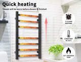 Drying Racks & Hangers: Aluminium Heated Towel Rail 7-Bar Electric Warmer Black