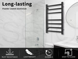 Drying Racks & Hangers: Aluminium Heated Towel Rail 7-Bar Electric Warmer Black