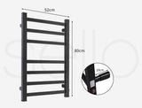 Drying Racks & Hangers: Aluminium Heated Towel Rail 7-Bar Electric Warmer Black