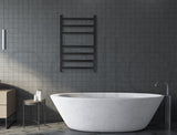 Drying Racks & Hangers: Aluminium Heated Towel Rail 7-Bar Electric Warmer Black