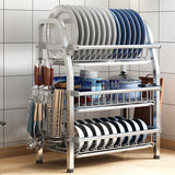 3 Tier Dish Drying Rack Silver 63cm