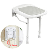 Pool Toys & Inflatables: Wall-Mount Foldable Shower Chair, Adjustable, Non-Slip Feet