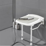 Pool Toys & Inflatables: Wall-Mount Foldable Shower Chair, Adjustable, Non-Slip Feet
