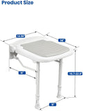 Pool Toys & Inflatables: Wall-Mount Foldable Shower Chair, Adjustable, Non-Slip Feet