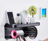 Hair Styling Tools: Magnetic Wall Mount Hair Dryer Holder for Dyson - Black Metal