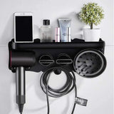 Hair Styling Tools: Magnetic Wall Mount Hair Dryer Holder for Dyson - Black Metal