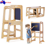 Table & Bar Stools: Wooden Toddler Step Stool Learning Tower Kitchen Safety