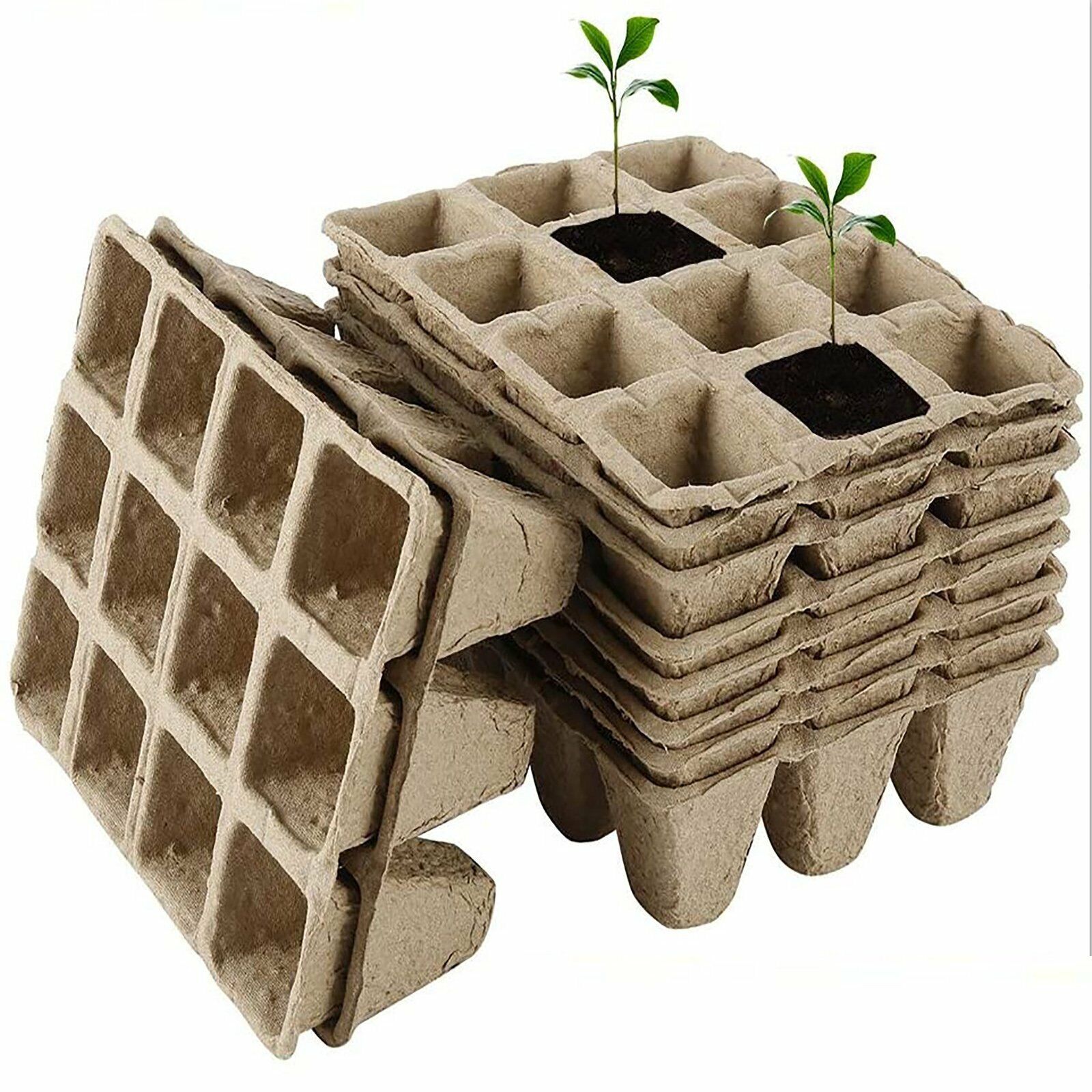 Gardening Tools: 10pcs Biodegradable Seedling Trays 12-Hole Garden Starter