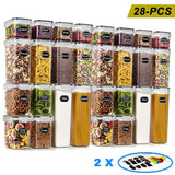 28-Piece Airtight Pantry Storage Containers with Lids for Kitchen Dry Food
