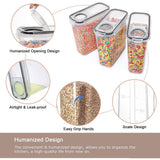 6PCS Food Storage Containers Kitchen Dry Pantry Organiser Airtight Lids