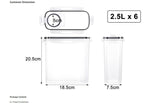 6PCS Food Storage Containers Kitchen Dry Pantry Organiser Airtight Lids