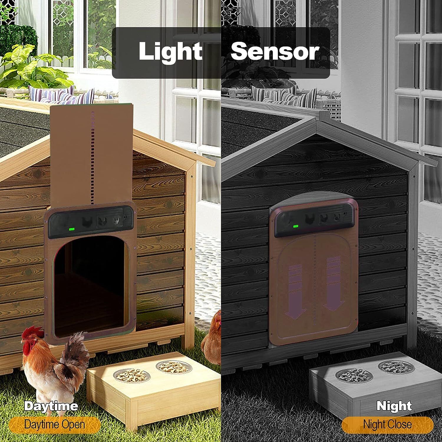 Gardening Tools: Automatic Chicken Coop Door Opener Solar Timer Sensor LCD AU