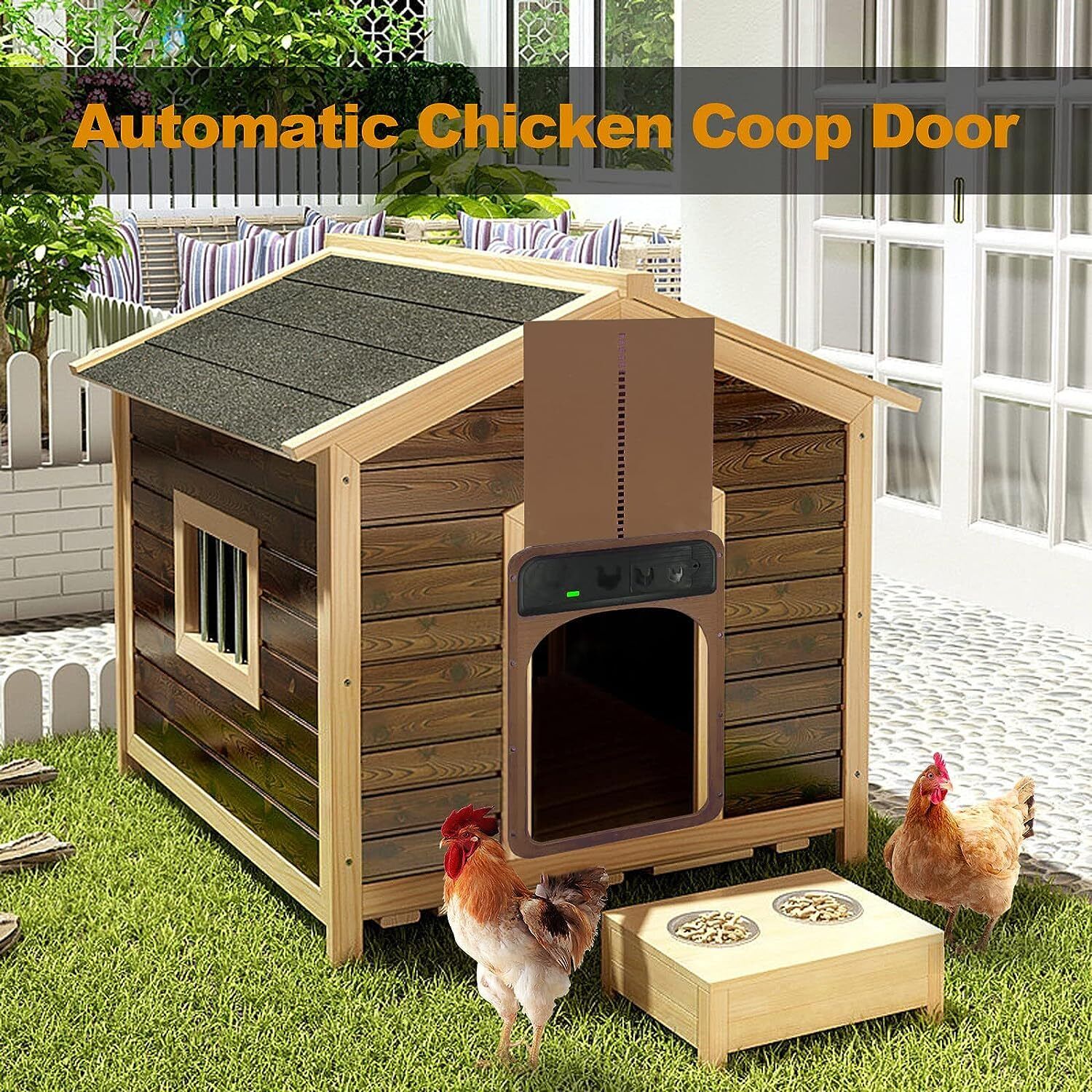 Gardening Tools: Automatic Chicken Coop Door Opener Solar Timer Sensor LCD AU