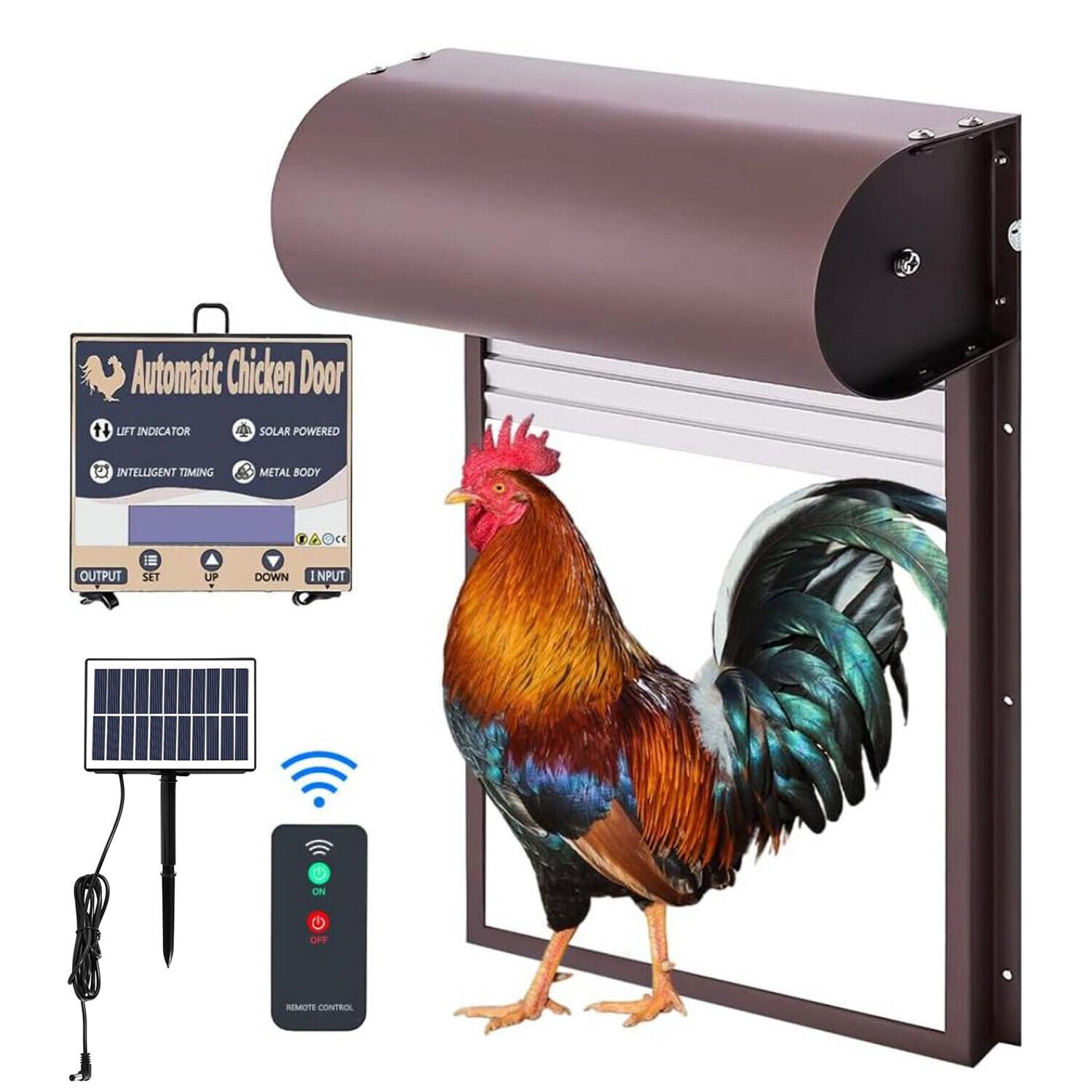 Fence & Gate Accessories: Automatic Chicken Coop Door Opener with Gate Light Sensor Remote
