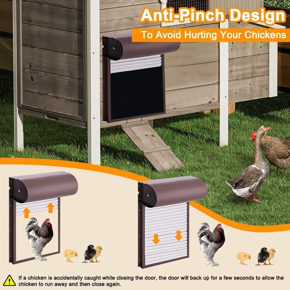 Fence & Gate Accessories: Automatic Chicken Coop Door Opener with Gate Light Sensor Remote