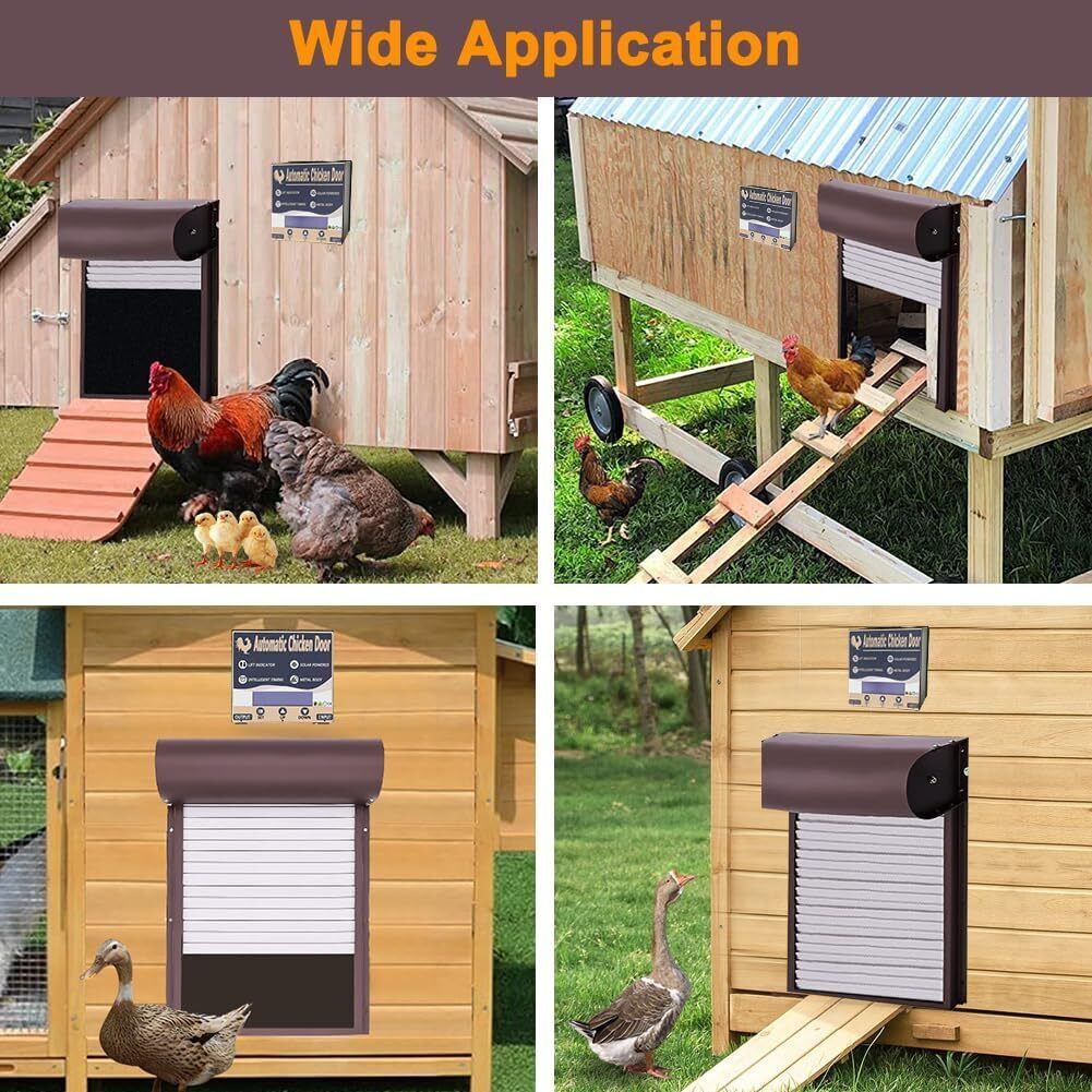 Fence & Gate Accessories: Automatic Chicken Coop Door Opener with Gate Light Sensor Remote