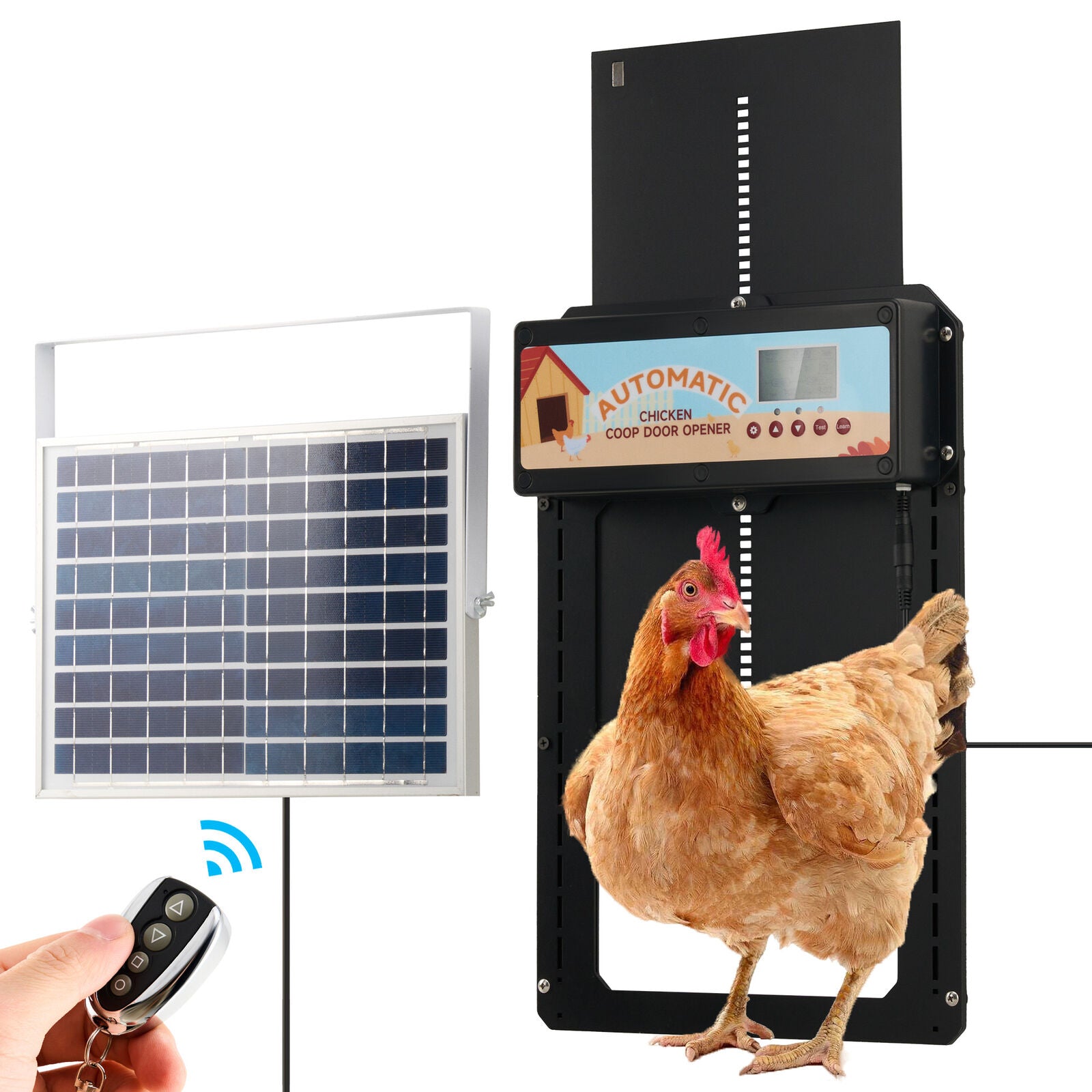 Coop & Hutch Accessories: Automatic Chicken Coop Door Solar/Battery/AC 6W Aluminum Copper