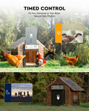 Coop & Hutch Accessories: Automatic Chicken Coop Door Solar/Battery/AC 6W Aluminum Copper